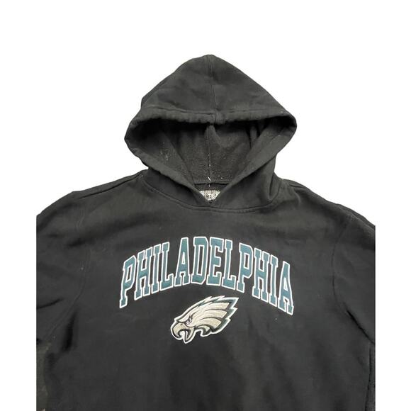 Lady's Y2K Philadelphia Eagles Black Pullover Sweatshirt Hoodie Small - Picture 3 of 3
